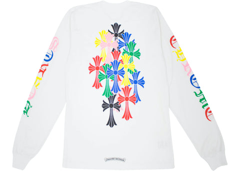 Chrome Hearts Multi Color Cross Cemetery White L/S Tee