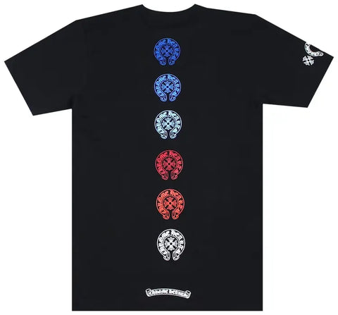 Chrome Hearts Multi Color Horseshoe Black Tee