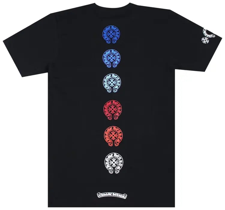 Chrome Hearts Multi Color Horseshoe Black Tee