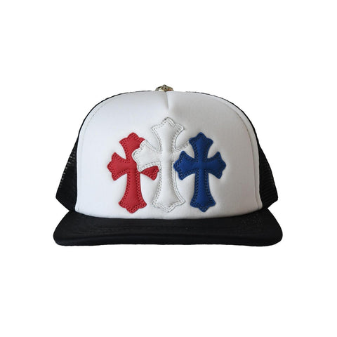 Chrome Hearts Red/White/Blue Cross Trucker Hat