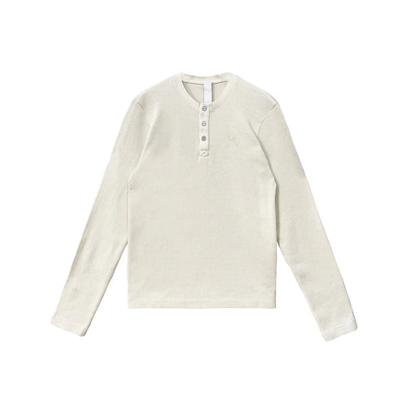 Chrome Hearts Silver Button Cream L/S Henley