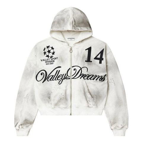 Vale 14 Oreo White Zip Up Hoodie