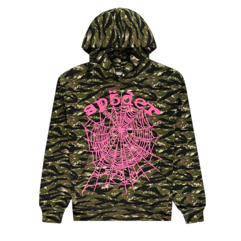 Sp5der OG Web V2 Tiger Camo/Pink Hoodie
