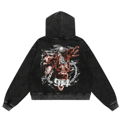 Floor 914 Dog Black Zip Up