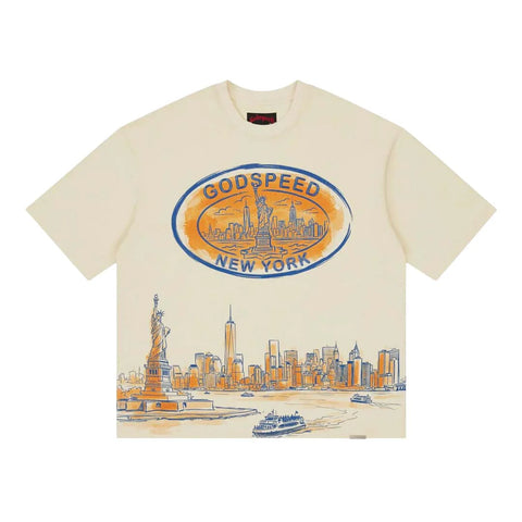 Godspeed New York Skyline Bone Tee