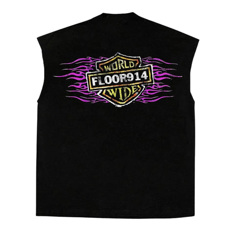 Floor 914 Skystricker Black/Pink Sleeveless Tee