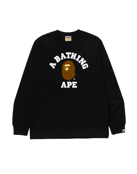 Bape College Logo Black L/S Tee