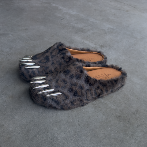 Bravest Bear Claw Dark Leopard Mules