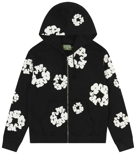 Denim Tears Cotton Wreath Black Zip Up