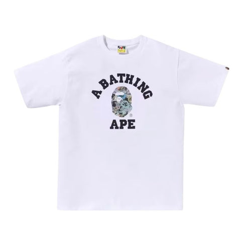 Bape Floral Camo College White Tee