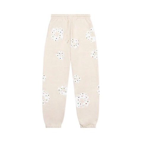 Denim Tears Rhinestone Cotton Wreath Oatmeal Sweatpants