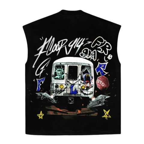 Floor 914 NY Liberty Black Sleeveless Tee