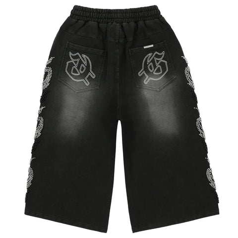 Godspeed Nior Studded 3QTR Black Shorts