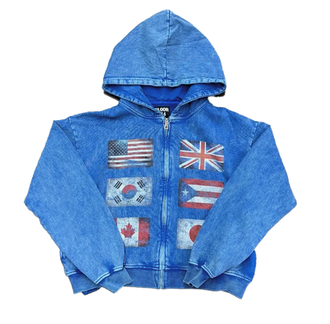 Floor 914 Flag Blue Zip Up