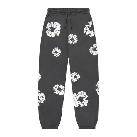 Denim Tears Rhinestone Cotton Wreath Black Sweatpants