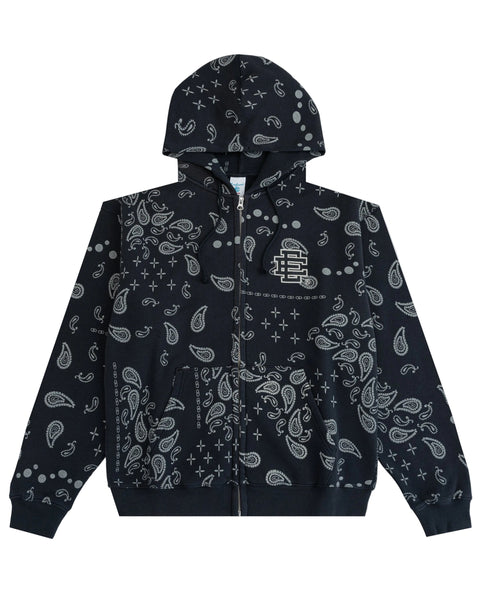 Eric Emanuel Paisley Black Zip Up
