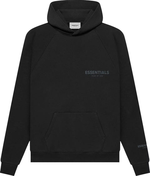 Essentials Chest Logo Black Hoodie