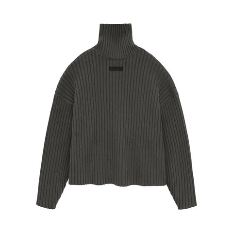 Essentials Gray Rib Turtleneck