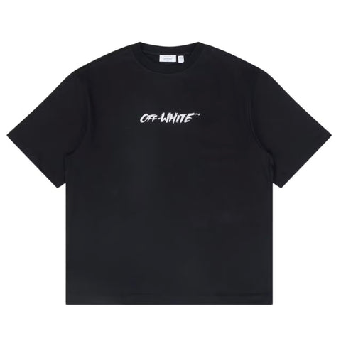 Off-White Chalk Arrow Skate Fit Black Tee