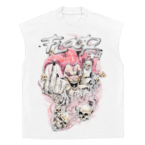Floor 914 Clown White Sleeveless Tee