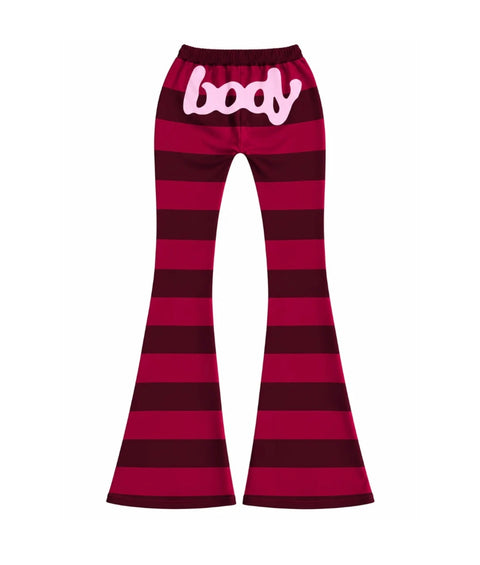 Body by Raven Basics 2.0 Low Rise Burgundy Rose Flared Leggings