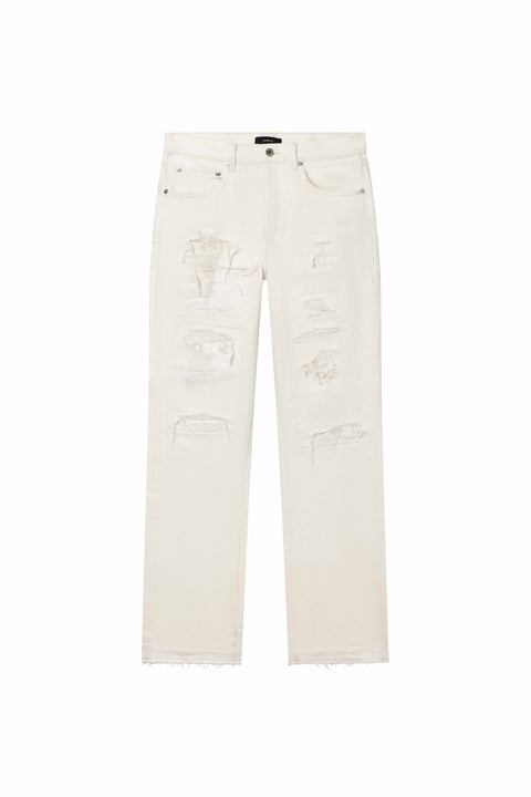 Purple P011 Patch Blowout White Jeans