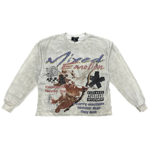 Mixed Emotion Triplets White L/S Tee