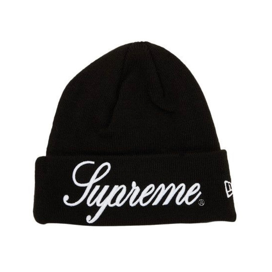 Supreme New Era Script Black Beanie – Courtside Kicks