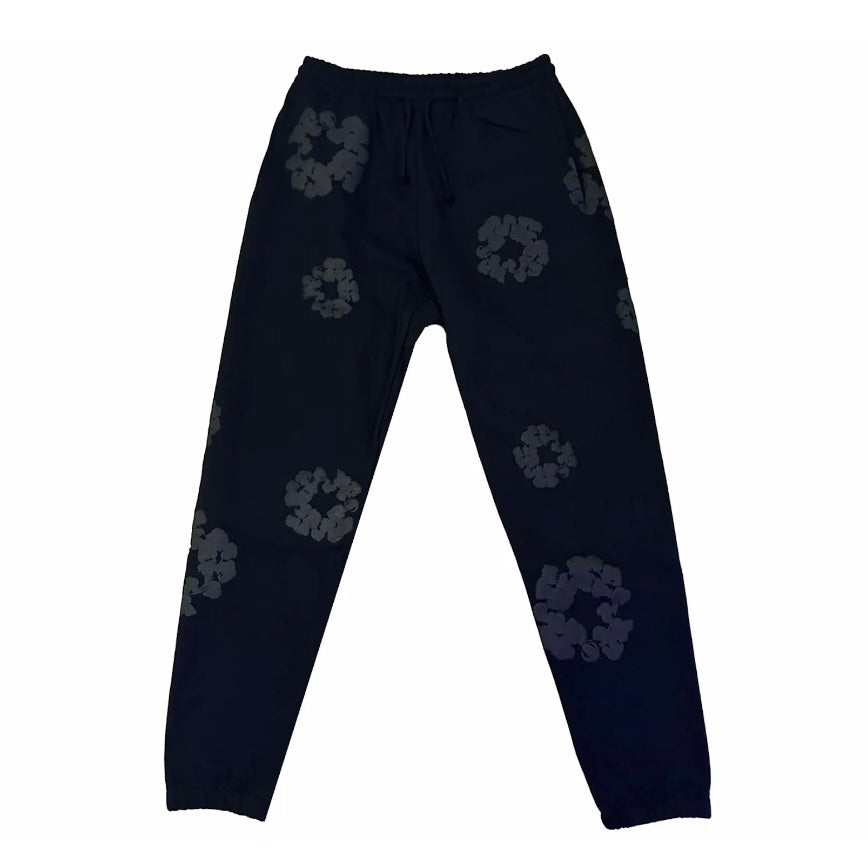 Denim Tears Cotton Wreath Mono Black Sweatpants – Courtside Kicks