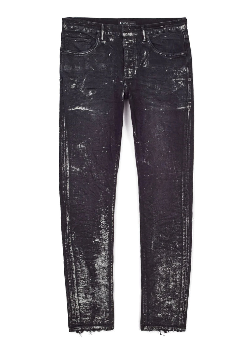 Purple P001 Black Wash Silver Oil Coated Jeans