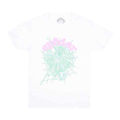 Sp5der OG Web V2 White/Pink Baby Tee