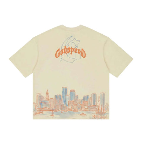 Godspeed Boston Skyline Bone Tee