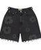 Denim Tears Black Mono Wreath Jean Shorts