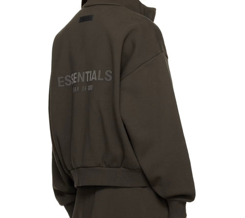 Essentials Off Black Back Logo Full Zip