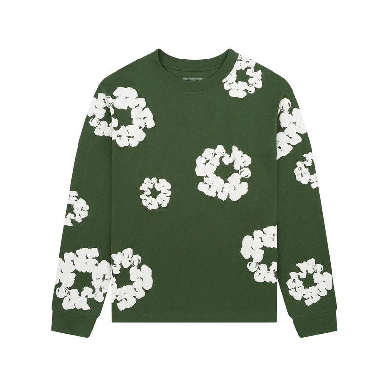 Denim Tears Cotton Wreath Green L/S Tee