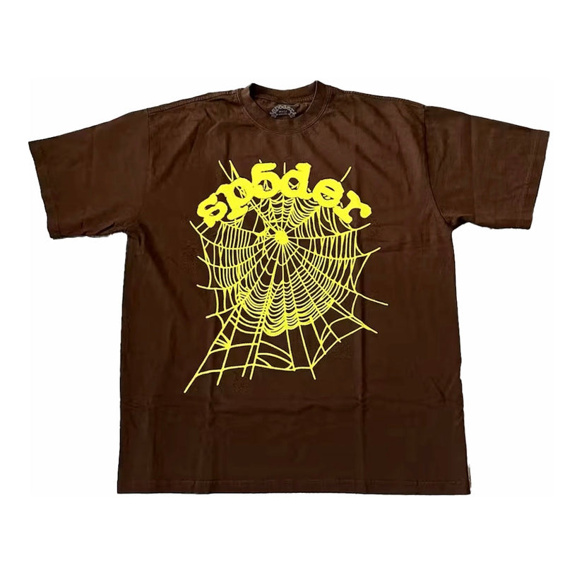 Sp5der OG Web Brown Tee