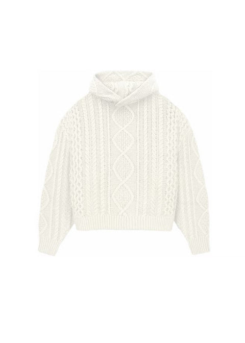 Essentials FW23 Cable Knit Cloud Dance Hoodie