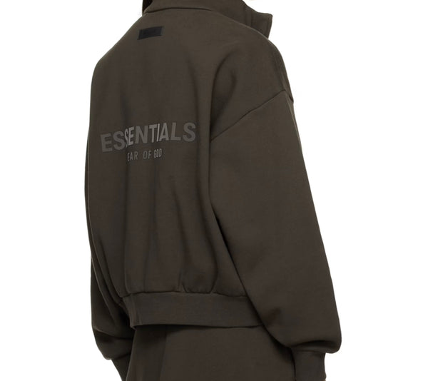 Essentials Off Black Back Logo Full Zip