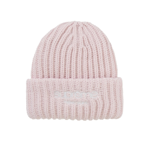 Supreme Classic Logo Ribbed Beanie Light Pink