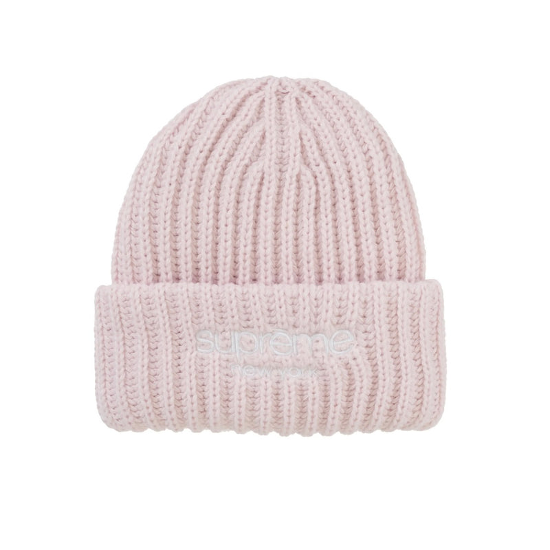 Supreme Classic Logo Ribbed Beanie Light Pink