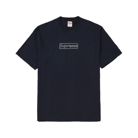 Supreme Kaws Chalk Logo Navy Tee