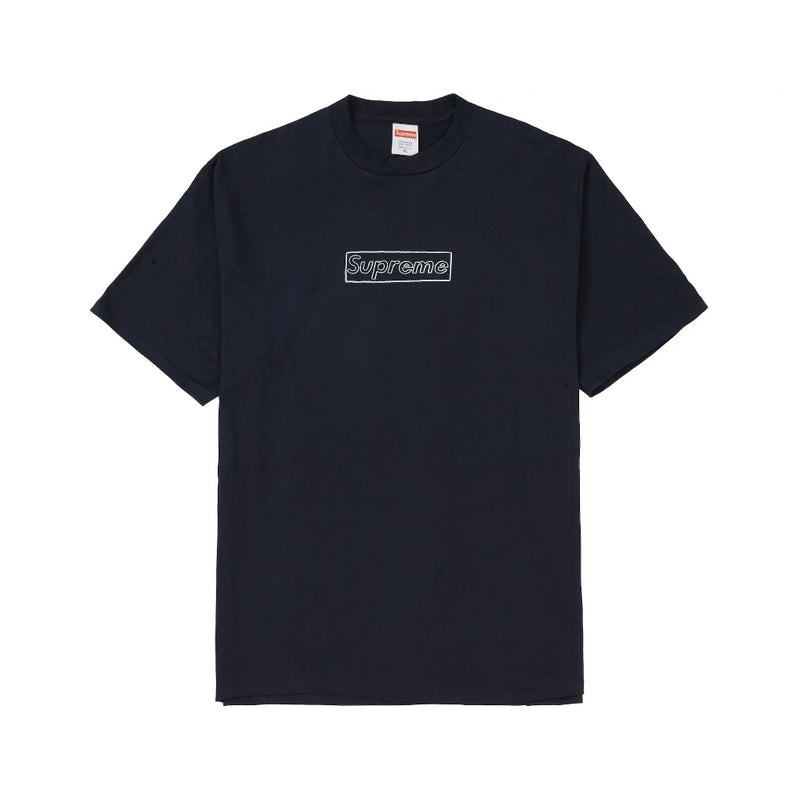 Supreme Kaws Chalk Logo Navy Tee