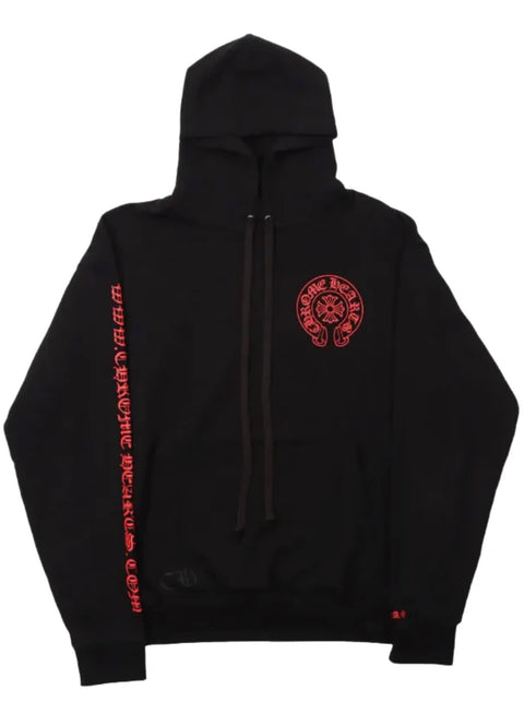 Chrome Hearts Red Horseshoe Online Black Hoodie
