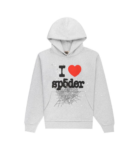 I Heart Sp5der Grey Hoodie