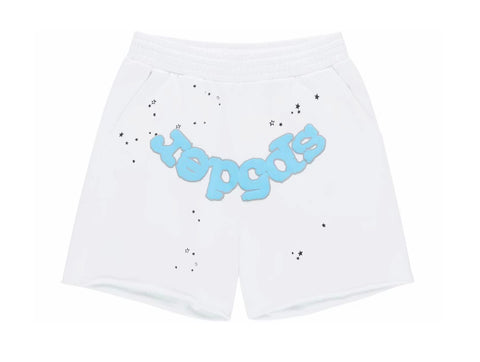 Sp5der OG Logo White/Blue Sweatshorts