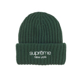 Supreme Classic Logo Ribbed Beanie Dark Green