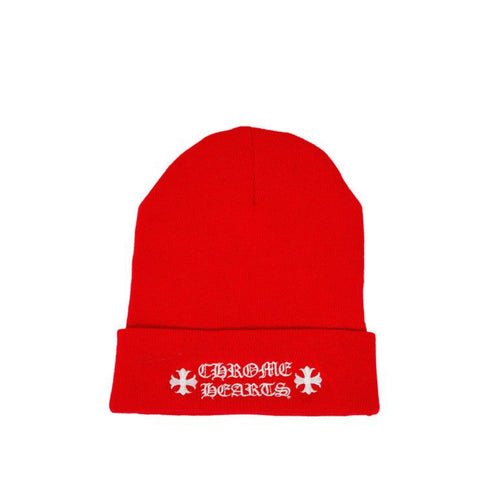 Chrome Hearts Stacked Red Beanie