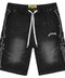 Godspeed Femur Frayed Black Denim Shorts