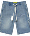 Godspeed Femur Frayed Blue Denim Shorts