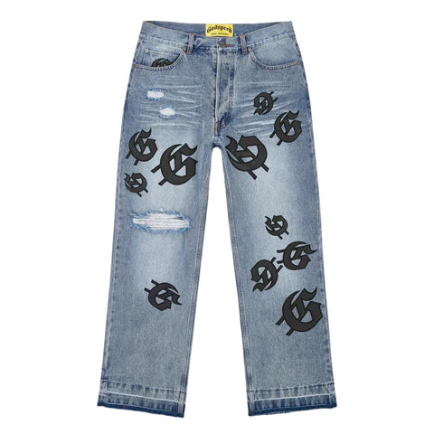 Godspeed Scattered GS Logo Blue Jeans